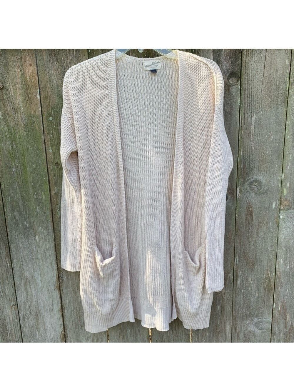 UNIVERSAL THREAD oatmeal cotton ribbed knit oversize open front cardigan sweater